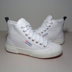 Superga Size 8.5 M / 2750 MID COTTON / White Black / Sneakers New Men's Shoes